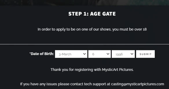 age for wipeout application